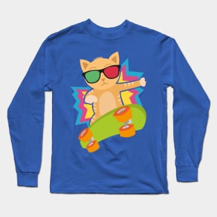 Skateboarding cat Long Sleeve T-Shirt